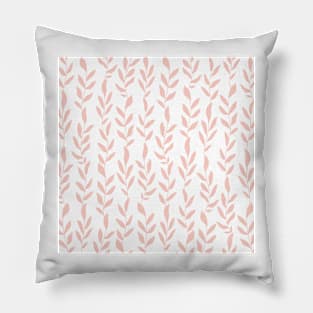 Blush Pink Minimalist Leaves Pattern Pillow