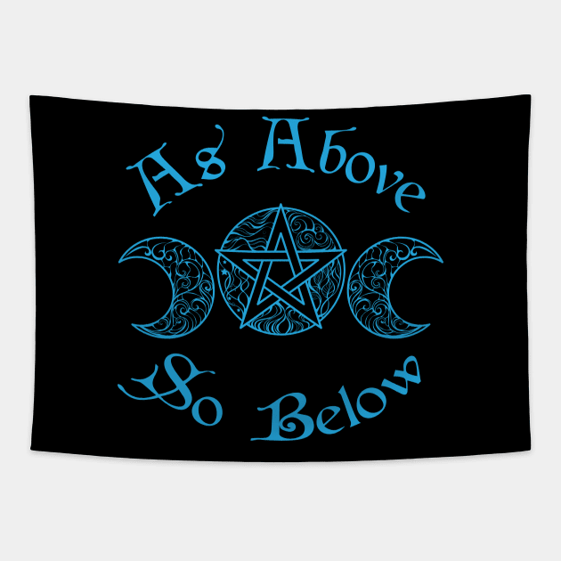 As Above So Below Moon Tapestry by WyteMojo