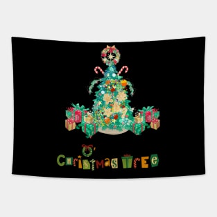 Happy Christmas Tree Tapestry