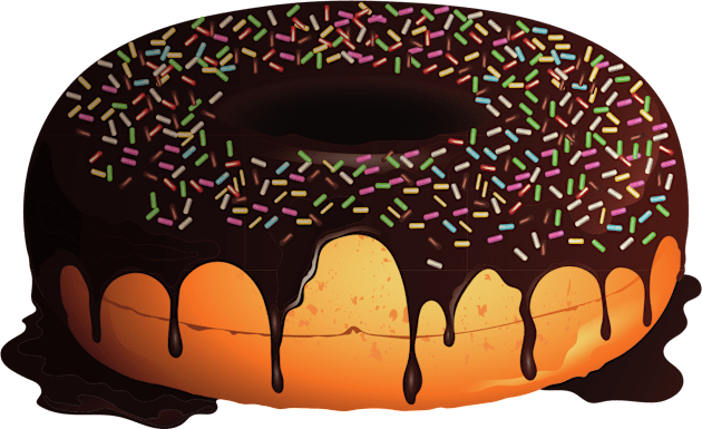 Chocolate Covered Donut With Sprinkles Kids T-Shirt by InkyArt