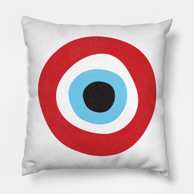 Red Evil Eye Symbol Pillow by Inogitna Designs