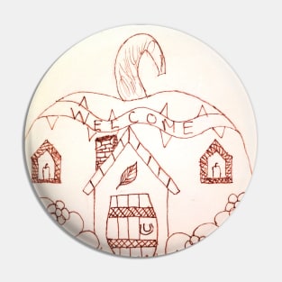 Pumpkin Fairy House Pin