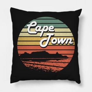 Cape Town Table Mountain South Africa Vintage Pillow