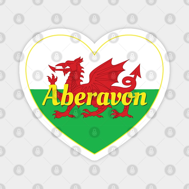 Aberavon Wales UK Wales Flag Heart Magnet by DPattonPD