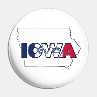 Iowa Colored State Letters Pin