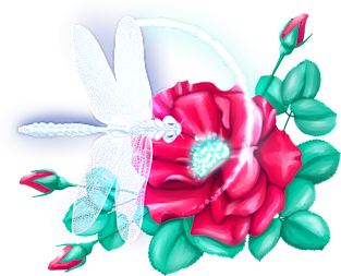 Full bloom | Dragonfly loves roses Magnet