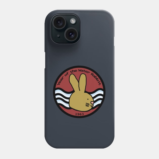 Water Bunny Year of the Rabbit 1963 Phone Case by ellenhenryart