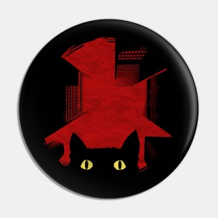 City black cat Pin