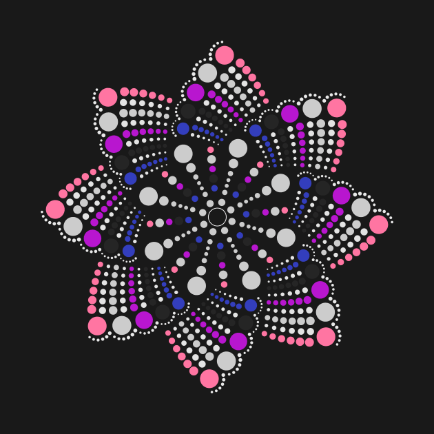 Seamless Repeating Geometric Mandala Dot Art Gender Fluid Pride Pattern by LiveLoudGraphics