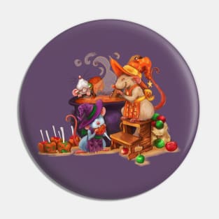 Caramel Apple Witches Pin