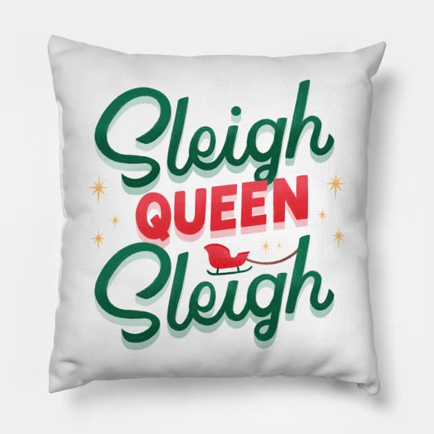 Sleigh Queen Sleigh Pillow by Lunarix Designs