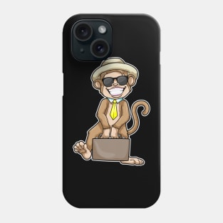 Monkey as Businessman with Briefcase & Sunglasses Phone Case