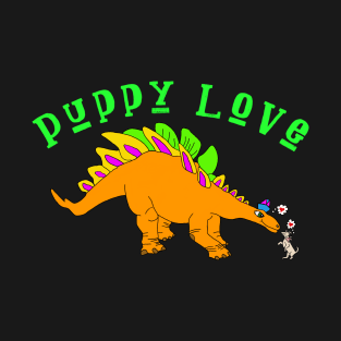 Puppy Stegosaurus Dinosaur Love T-Shirt