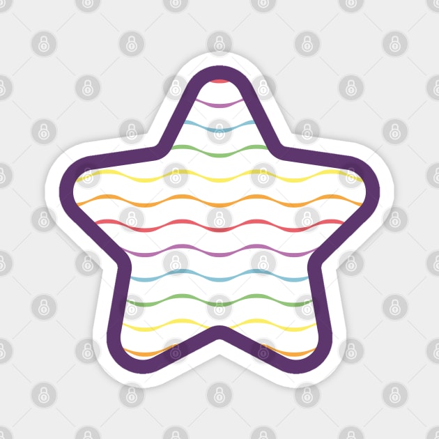 Wavy lines rainbow pattern Magnet by Nikamii