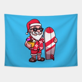 Santa On Vacation Tapestry