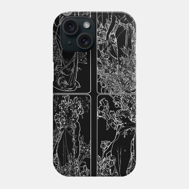 art nouveau Alphonse Mucha victorian gothic Phone Case by AltrusianGrace