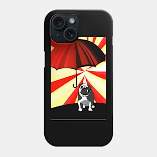 Bulldog and Umbrella Abstract Artwork - Colorful and Unique Design Phone Case