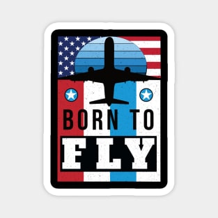 Retro Born to Fly aviation design Magnet