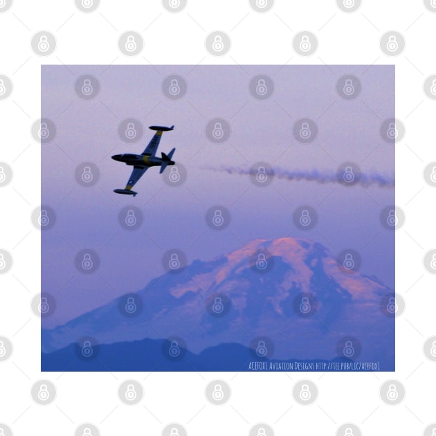 T-33 over Mount Baker at Dusk by acefox1