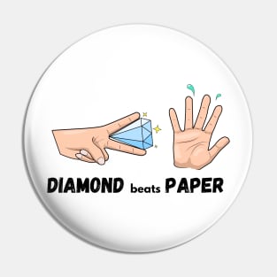 Diamond hand beats Paper hand Colored Pin