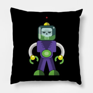 Grim Reaper Deathbot Skull Robot Science Experiment Pillow