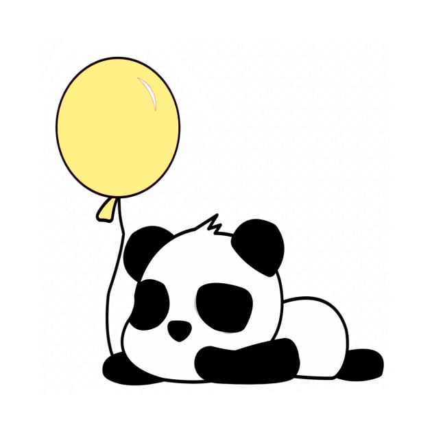 Panda and balloon by Ykartwork