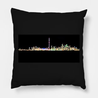 Toronto Skyline At Night From Centre Island Pillow