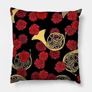 French Horn Roses Pillow