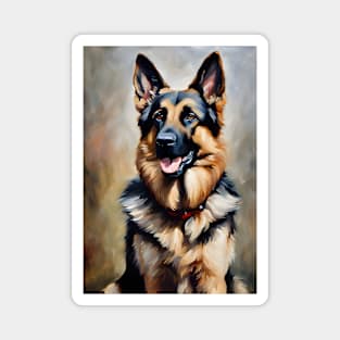 German Shepherd Dog Oil Painting Magnet