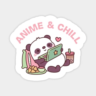 Cute Panda Anime And Chill Magnet
