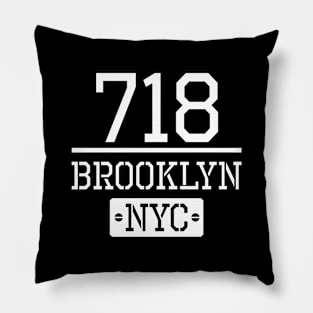 Brooklyn 718 NYC - White Pillow