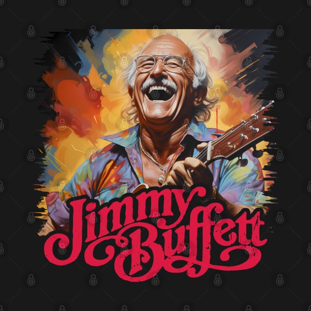 Jimmy Buffet Guitar art Vintage by Recapaca