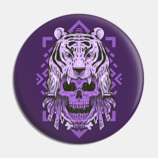 Tiger Head Skull Pin