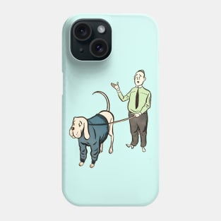 Jewish man taking the dog for a walk Phone Case