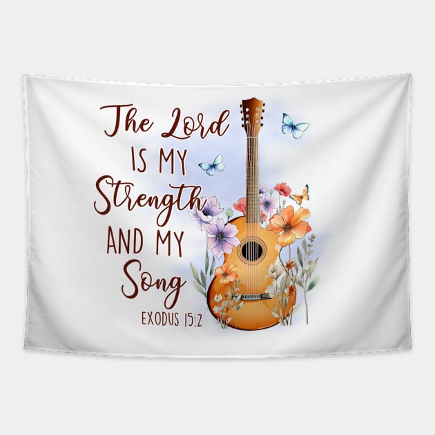 The Lord Is My Strength And My Song Tapestry by InkspireThreads