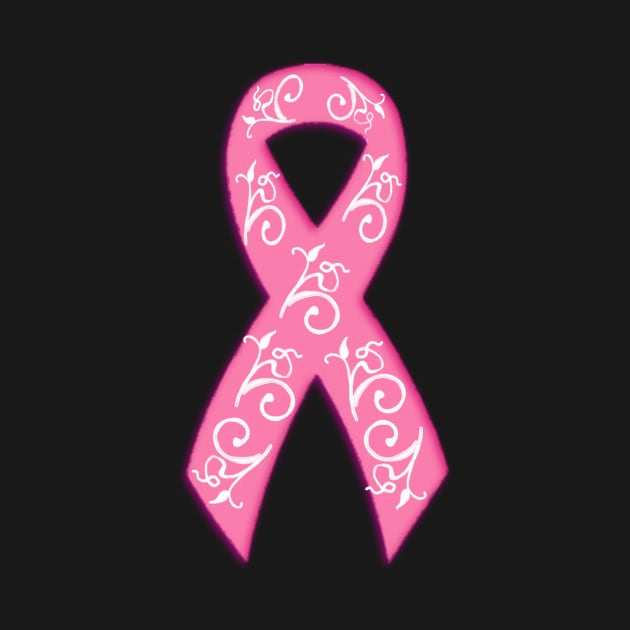 Breast Cancer Awareness Ribbon With Filigree by m2inspiration