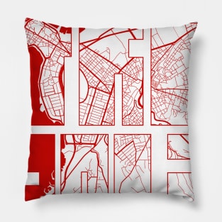 Tripoli, Lebanon City Map Typography - Oriental Pillow