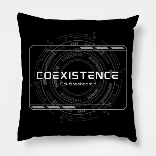 coexistence logo gray Pillow by Coexistence The Series