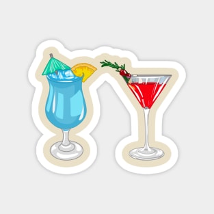 Cocktail cartoon illustration Magnet