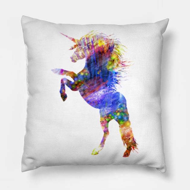 Colourful Unicorn Pillow by Dreamer