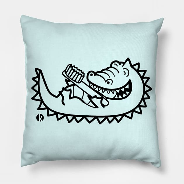 Crocodile Toothbrush Pillow by katelein