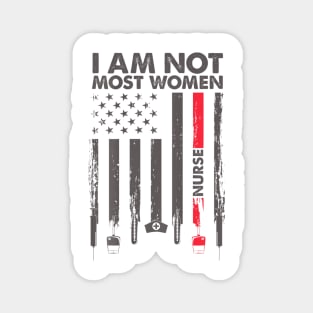 I'm not most women nurse shirt us flag back print Magnet