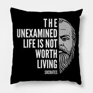 Socrates Quote: The Unexamined Life Pillow