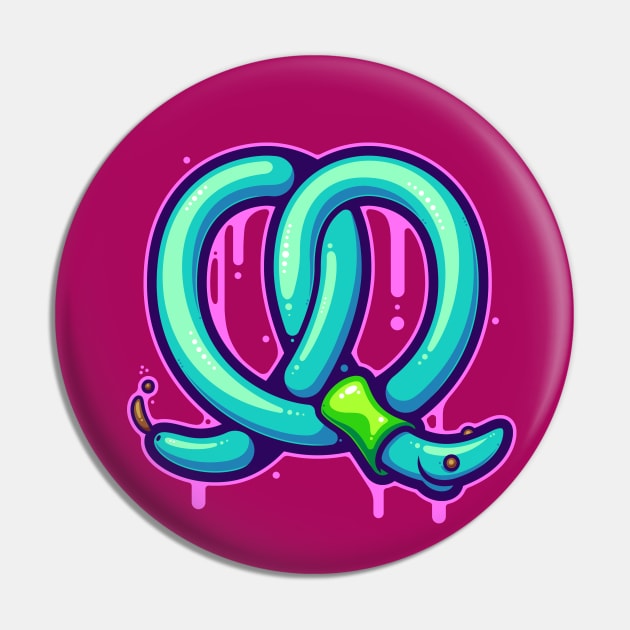 Pretzel Worm Pin by ArtisticDyslexia