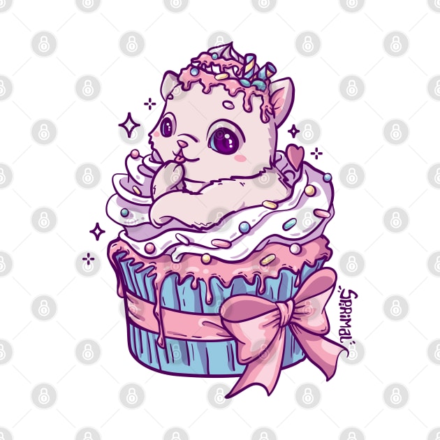 Sweet cat in a cupcake by SPIRIMAL