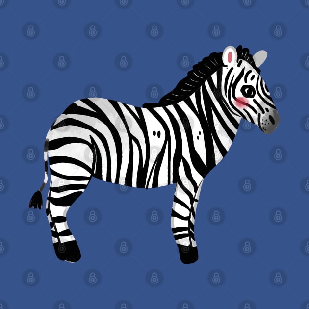 Zebra Painting Hand Drawn by Mako Design 