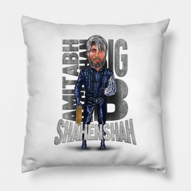 Shahenshah Amitabh Bachchan art Pillow by SAN ART STUDIO 