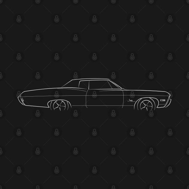 Front/profile - 1968 Chevy Impala - stencil, white by mal_photography