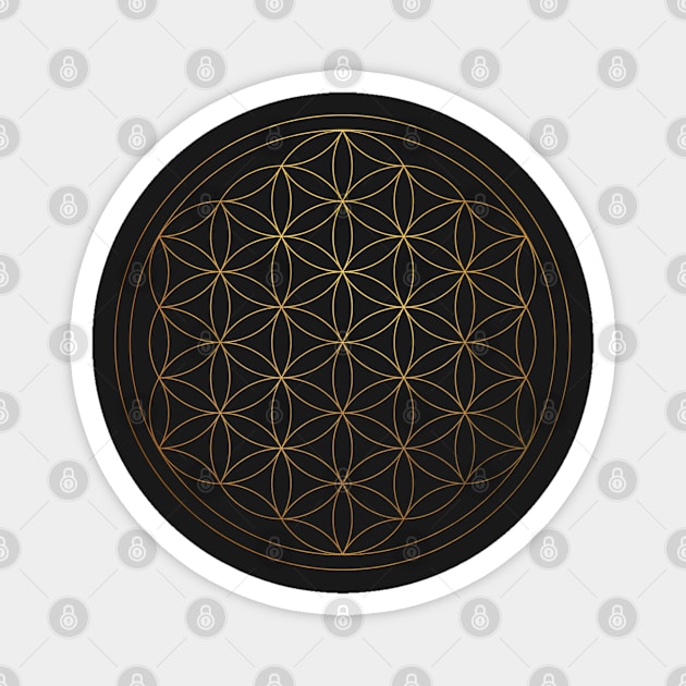 Golden Flower of Life Magnet by ClaudiaFlores