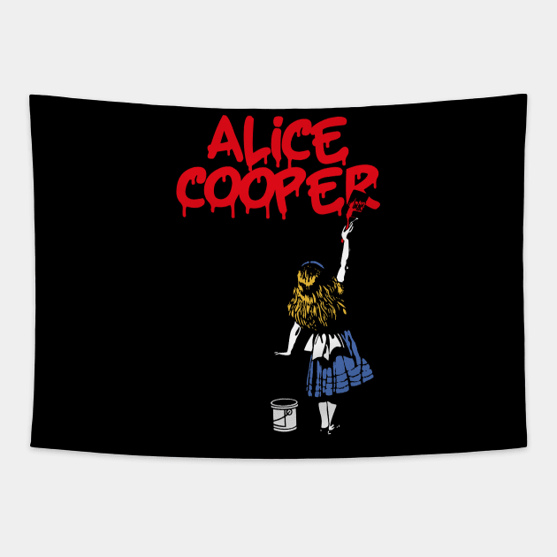 alice ll girls with red paint Tapestry by j and r